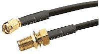 Cavo coassiale RG58, spina SMA a jack da paratia SMA, nero, coassiale RF, cavo, compatibile con, SOLUZIONI RF, cavi coassiali RF