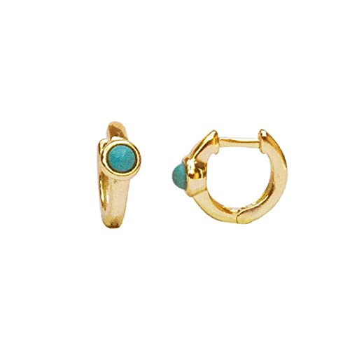 Boucles d'oreilles en argent boho avec détails fins en turquoise véritable pour femme