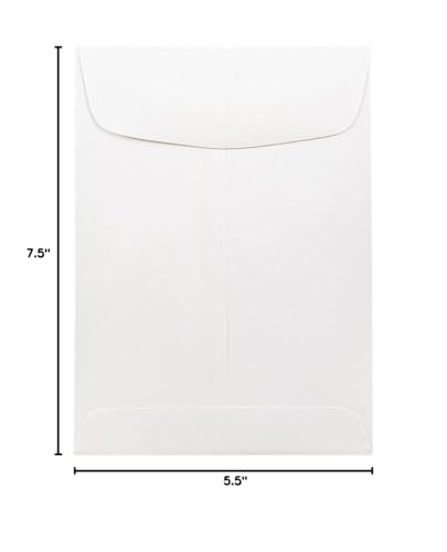 JAM PAPER 5 1/2 x 7 1/2 Open End Catalog Commercial Envelopes - White - 100/Pack