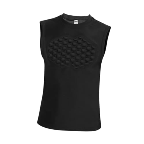 kowaku Basketball Chest Protector Vest, Comfortable Protective Shirt Body Protector, for Skateboarding Softball Basketball , YM Black