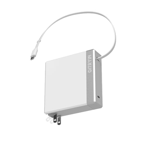 Image of Gitryin 140W GaN Retractable USB C Laptop Charger, for MacBook Pro Charger | Computer Charger with 31.5in Type-C Cable, 2 USB C Ports, Fast Charging for MacBook Pro /Air, iPad, iPhone 17 /16, White