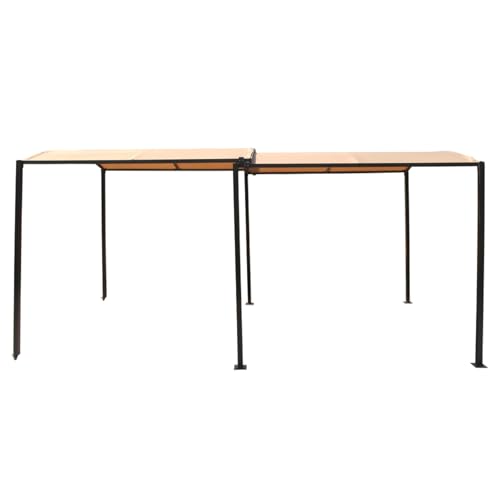 Pergola estensibile da 9 m² a 16 m² con tela beige – Grazie al suo sistema scorrevole su ruote, adatta in un gesto l'ombra a seconda dell'ora o dell'utilizzo: zona pranzo, relax o riparo auto.