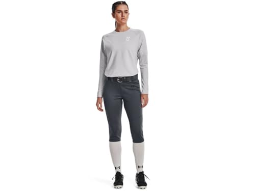 Under Armour Women's Softball Crew Pullover 22, 014 Gray, SM - image 2