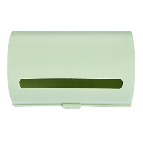 Image of Qiilu Trash Bag Storage Box Back Adhesive Wall Mount Trash Garbage Plastic Bag Storage Box Organizer Blue (Green)