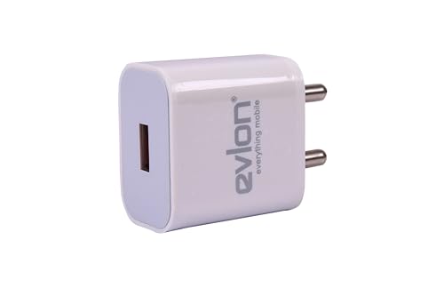 Image of Evlon Single USB Smart Charger 2.1Amp with Micro USB Cable Free White