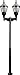 DABMAR LIGHTING GM8040-LED120-B Cast Aluminum Clear Top Acorn Fixture 2 X 120 Watt LED 120-277 Volts, Black