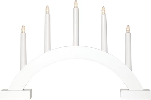 LED-Fensterleuchter 'Abbe', 5-flammig, Holz/Kunststoff, weiß, ww LED,...