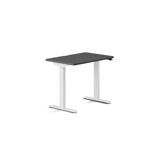 Image of Branch Duo Standing Desk, Adjustable Standing Desk with 20 inch Range | OLED Control Panel, Frameless Design and Compact Size Suitable for Many Spaces, 36 Inches, White Base, Charcoal Top