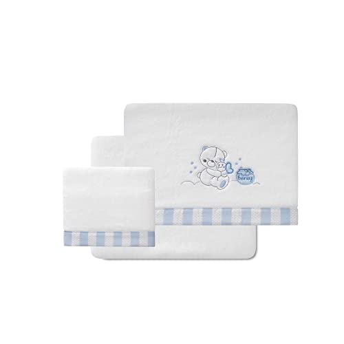 La Mejor Recopilación de Ropa de cama para capazos para comprar hoy. 41 Interbaby Ropa de Cama Coralina Honey Bear Blanco y Azul para capazo y Silla de Paseo
