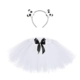 DECHOUS Disfraces De Bebe De Carnaval Falda Tutú De Panda Faldas De Vestir De Panda Vestido De Fiesta De Animales Para Niños Falda De Tul Para Niña Bebé Oído Falda De Malla