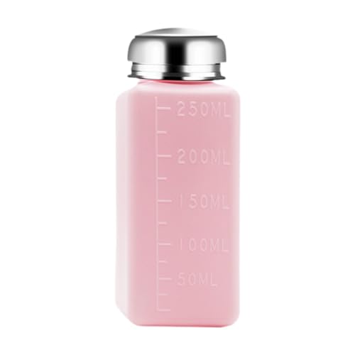 FashionCha Botella del dispensador de Bomba de removedor de Esmalte Recargable para la emulsión de Agua Esencia de Almacenamiento vacío, Rosa 250ml