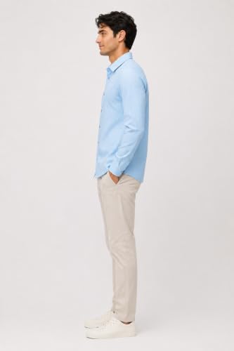 Image of The Kab's Men Casual Shirt | Textured Cotton Fabric Regular Fit Shirts for Men Stylish | Full Sleeve Shirt for Man | Comfortable Breathable Fabric | Perfect for Casual Office and Outing Wear