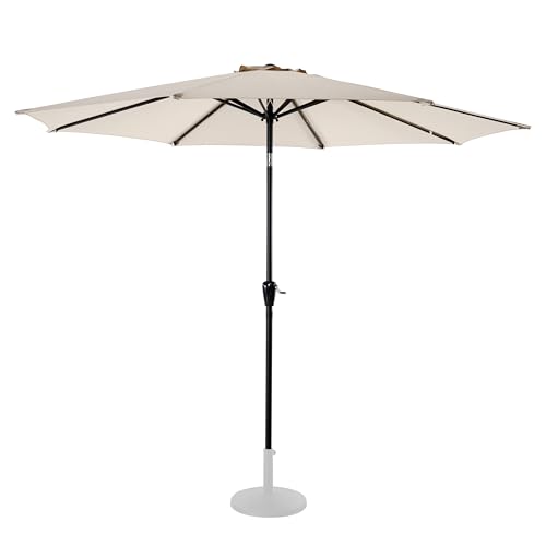 Image of NUU GARDEN 10 ft Outdoor Aluminum Patio Umbrella, Outdoor Table Umbrella with 8 Sturdy Ribs Patio Umbrella with Push Button Tilt and Crank