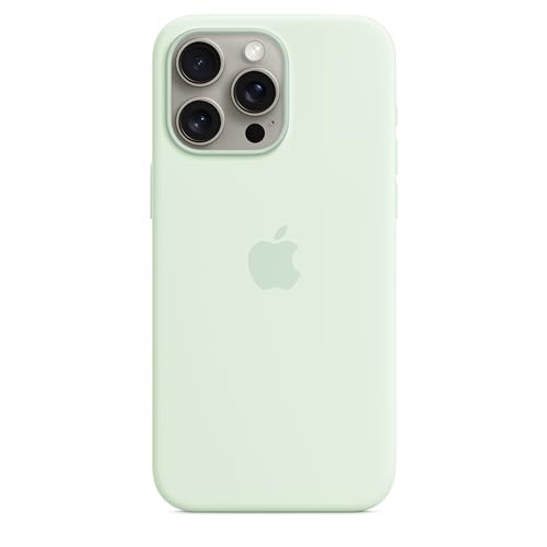 Apple iPhone 15 Pro Max Silicone Case with MagSafe - Soft Mint ​​​​​​​