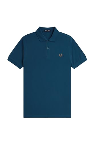 Fred Perry Slim Fit Plain Polo M6000 (FR/ES, Letras, L, Regular, Regular, Azul Z48)