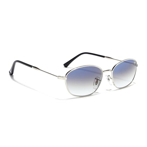Image of Voyage Oval Polarized Sunglasses for Men & Women (Black Lens | Grey Frame - MG7625)