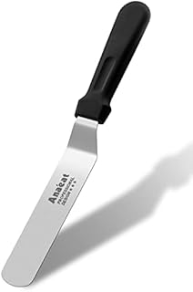 Anaeat Icing Spatula, Professional Cake Angled Offset Spatula with 15cm Stainless Steel Blade - Thickened Frosting Knife with Durable Plastic Handle for Cake Decorating, Pastry & Baking