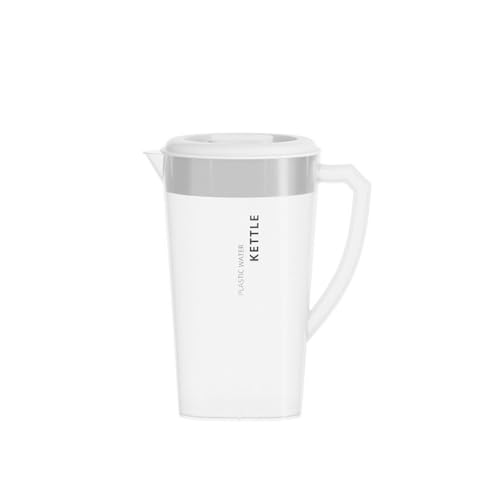 Pichet grande capacité 1,3 L/2,2 L/3 L – Plastique PP résistant à la chaleur et aux chutes – Bouilloire d'eau froide pour jus, réfrigérateur, boissons d'été (3 L, blanc)