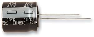 PANASONIC ELECTRONIC COMPONENTS EEUED2G100 Electrolytic Capacitor, ED Series, 10 µF, ± 20%, 400 V, 10 mm, Radial Leaded (50 pieces)