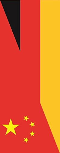 Drapeau de la Chine Allemagne vertical 120 x 300 cm pour mât extérieur et intérieur