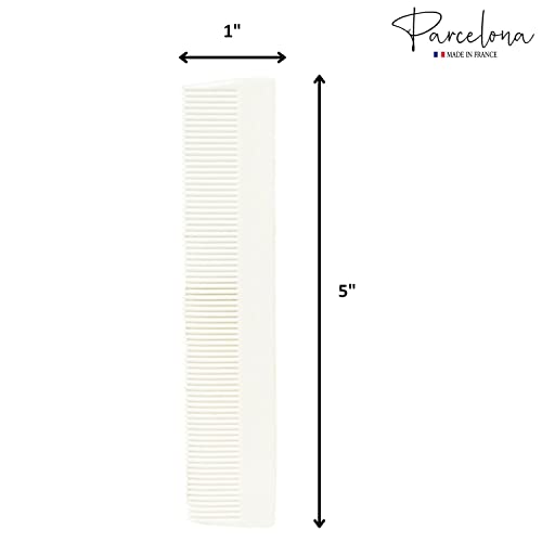 Parcelona French Grooming Combo White 6" Celluloid Soft Natural Silk Bristles Baby Brush And Comb For Girls And Toddlers Styling Girls Hair Accessories (White) #TOP5