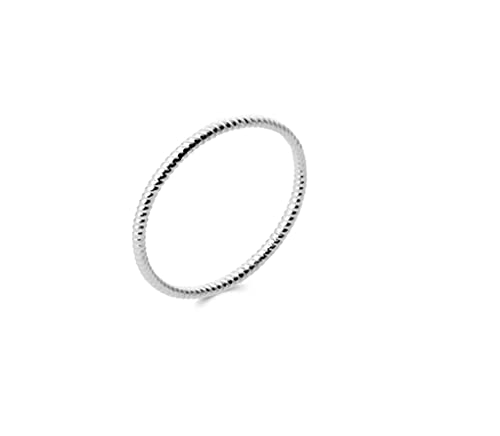 Bague en Argent 925 rhodié fine alliance torsadée éclat durable