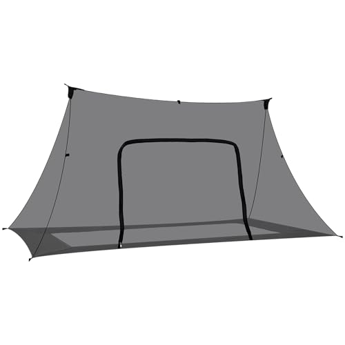 Onewind Camping Mosquito Net for Cot, Shelter Bugnet Camping Screen Room Ultralight No-See-Um Breathable Mesh Bugnet Mosquito Netting with Double Sided Zipper, Black