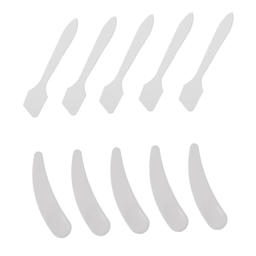 TOPBATHY 10 piezas Espátulas de Maquillaje Transparentes para Crema Facial Cucharas Cosméticas de Cuidado Piel Herramientas de Viaje para Dispensar y Aplicar Productos de Belleza