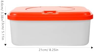 FRCOLOR 2pcs Portable Wipes Dispenser Plastic Tissue Box Refillable Reusable Orange Wipe Holder Convenient for Carrying and Changing Diaper Use in Bathroom Random Color