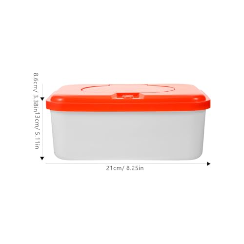 FRCOLOR 2pcs Portable Wipes Dispenser Plastic Tissue Box Refillable Reusable Orange Wipe Holder Convenient for Carrying and Changing Diaper Use in Bathroom Random Color