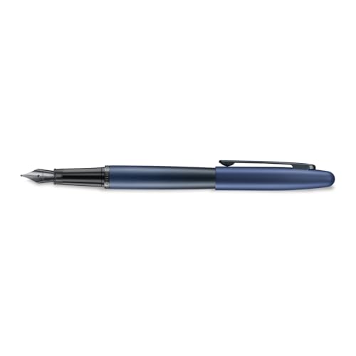 Sheaffer VFM E9429 - Stylo-plume bleu mat avec finitions noires avec PVD, plume fine avec convertisseur, stylo-plume de haute qualité – vue 7