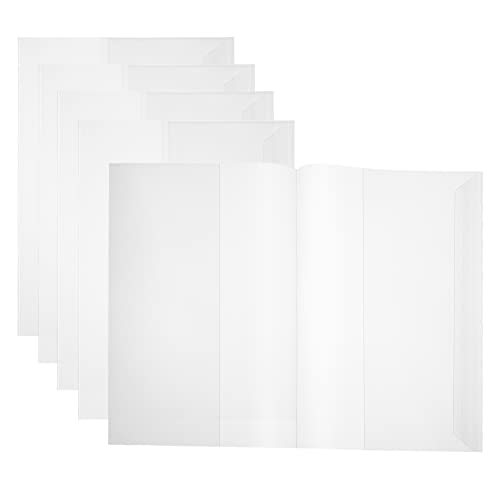 Nuobesty 5Pcs Book Covers Sheet Protectors Plastic Clear With Adjustable Self- Adhesive Closure 16K Size For Books #TOP4