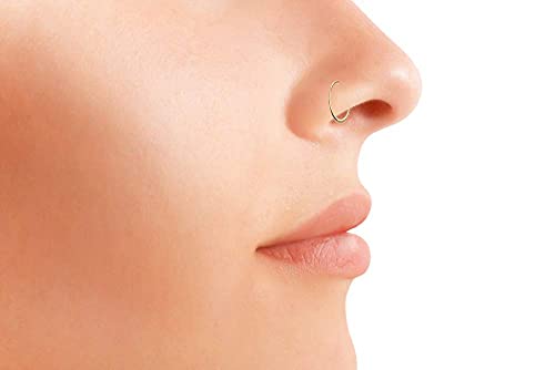 Faux 10Mm 14K Gold Filled Fake Nose Ring 20G For Men Or Women #TOP2