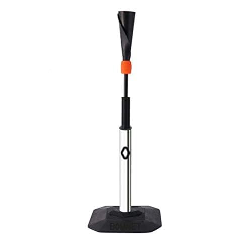 Bownet Batting Tee for Baseball and Softball, Adjustable 22–40 Inch Height, Magnetic Shaft Connection, Heavy Duty Fiberglass Pole, Portable Training Stand Lightweight Rubberized Base
