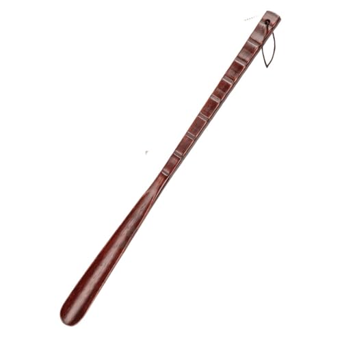 Calzador largo de madera para vestidor familiar con colgador de cuero ergonómico