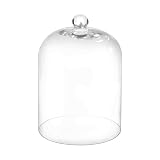 14' Tall Large Handmade Thick And Sturdy Glass Cloche Dia 9.8' H 13.7', Thick & Sturdy, For Terrarium, Trinkets, Figurines, LED Light String. Cloche Glass Dome, Bell Jar Display (1, 9.8'x13.7')