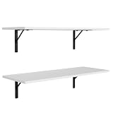 Étagères Murales Lot de 2 Bibliothèque Suspendue Ensemble en Bois Blanc pour Salon Cuisine (80x29,5cm)