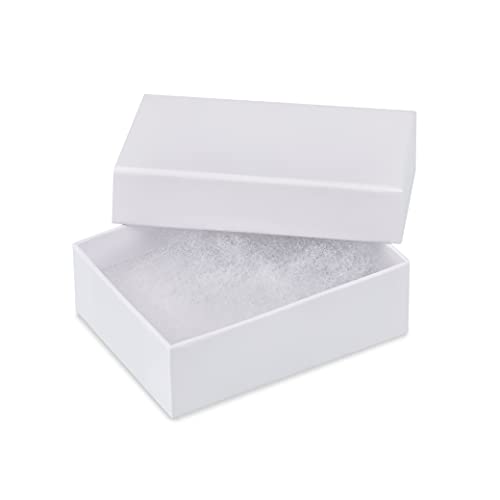 Bulk Paradise 6-Pack Cotton Fill Cardboard Paper Jewelry Box Gift Case Genuine White: Size 3.08” X 2.28” X 1.1” #TOP4