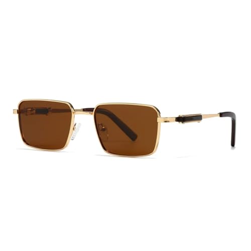 Lunettes de soleil polarisées rectangulaires punk steampunk homme rétro vintage protection UV400