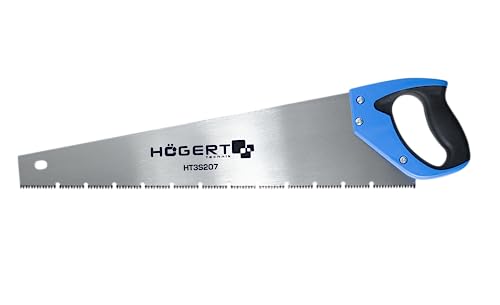 Högert Technik - Sierra de mano 500 mm - 7 TPI, 48-50 HRC - Sierra numérica manual para cortar madera, tableros de partículas y otros materiales a base de madera - Sierra