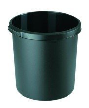 HAN Papierkorb 30 Liter, rund, 2 Griffmulden, extra stabil, schwarz