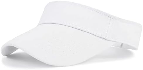 Mens Womens Sun Visors with UV Protection Adjustable Sports Sun Visor Hats for Running Gardening Traveling Summer Hats S White