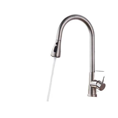 Robinet mitigeur d'évier de cuisine noir chrome avec douchette spray