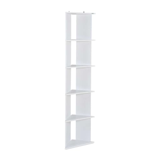 Image of Nilkamal Wales Wooden Book Case | Book Shelf with 5 Open Shelves | Engineered Wood| Multipurpose Storage Organizer | for Living Room, Office, Library | White | DIY(Do It Yourself)