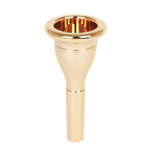 Tuba Mouthpiece, Gold Brass Standard Size Mouthpiece for Tuba and Euphonium, Professional Grade Replacement for Students and Musicians