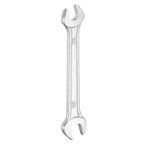 QUARKZMAN Clé à Fourche Doublees 8mm x 10mm Métrique Clé Plate à Angle Décalé 15 Degrés, Petite Clé Plate Galvanisée, pour Réparation Automobile, Assemblage de Meubles