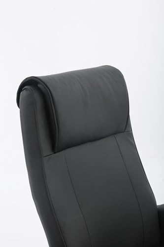 Hoclauho Relaxsessel mit Hocker und Holzbeinen verstellbar 360 Grad drehbar ergonomischer Fernsehsessel bis 136 kg belastbar Schwarz Wohnzimmer – Bild 5