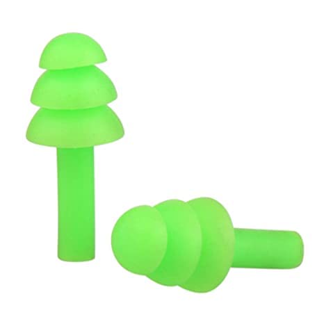 Silicone Earplugs Noise Reduction Hearing Protection, Reusable Soft Ear Plugs for Sleeping, Swimming, Snoring, Air Travel, Concerts, Construction Work and Motor Sports Racing (1 Pair) Green-image-30
