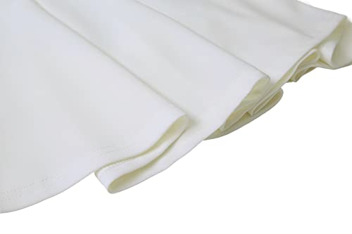 Hoerev Women Girls Short High Waist Stretchy Skater Tennis Skirt With Shorts,White_Elastic Waist Band,2,Small #TOP3