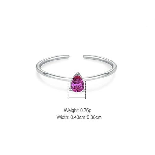 Bague ouverte en or blanc 18k et corindon poire solitaire d'exception